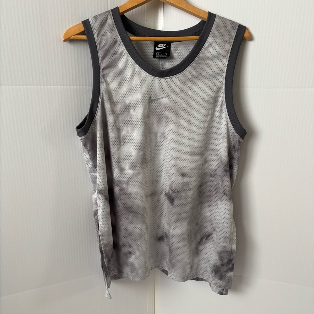 Nike Women’s Gray Tie-Dye Mesh Tank Top